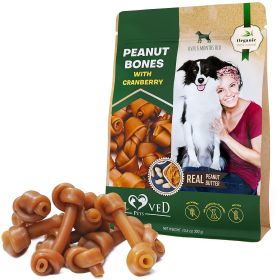 Dog Peanut Butter Bones with Cranberry Rawhide Free Chew Treats Pet Natural Mini & Big Organic Snacks Healthy Collagen & Bulk Best Chews for Smal