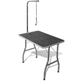 Dog Grooming Table Black Engineered wood with rubber surface Medium