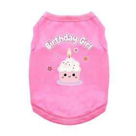 Birthday Girl Dog Shirt (Color: PINK, size: medium)